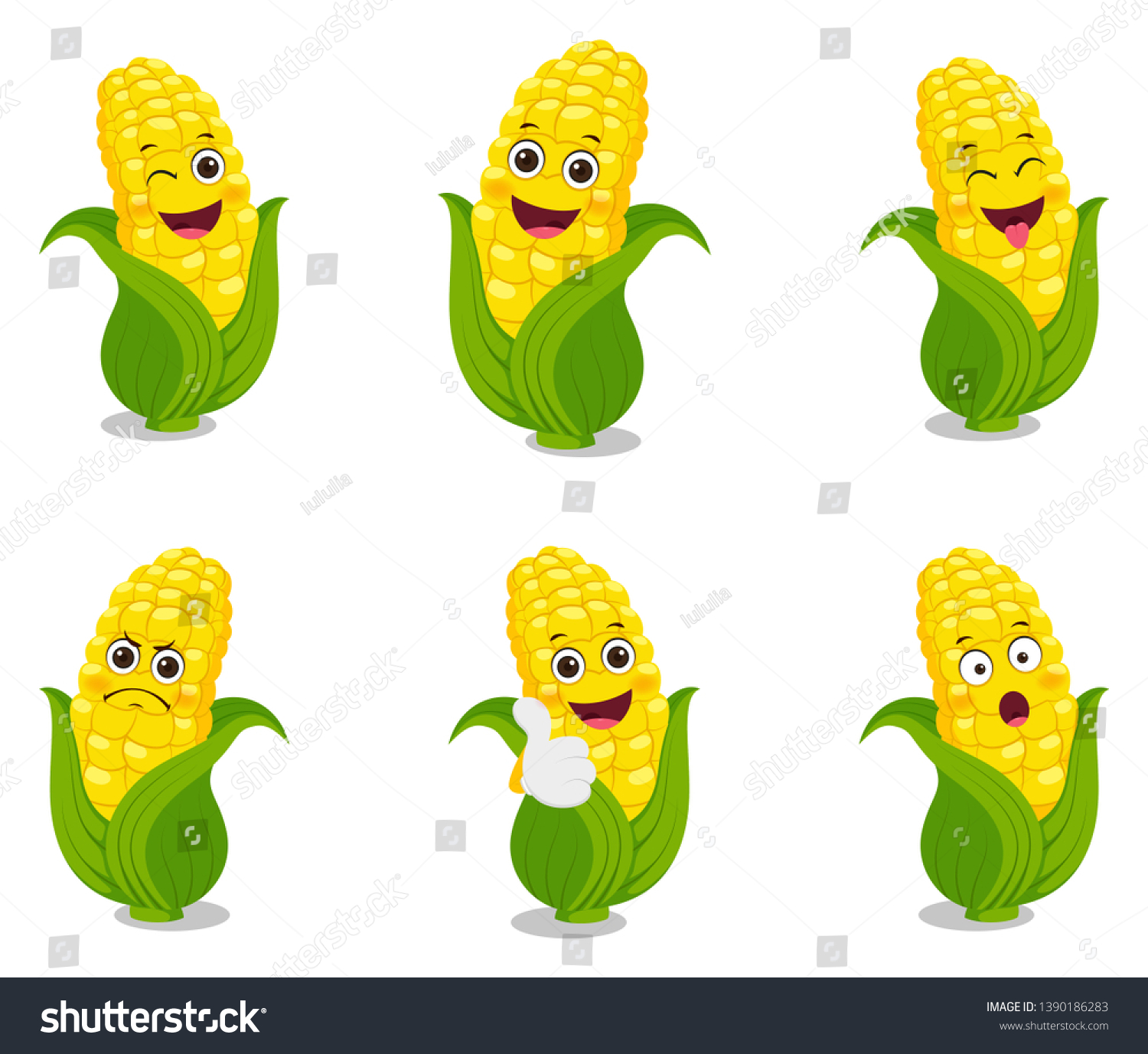 Corn Cartoon Set Illustration Design Stock Vector (Royalty Free ...