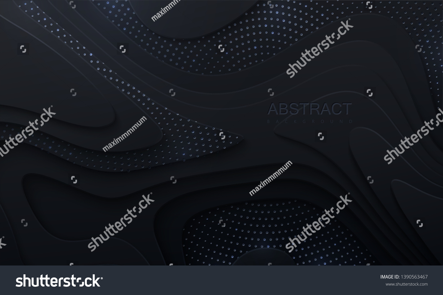 Black Paper Cut Background Abstract Realistic Stock Vector (Royalty ...