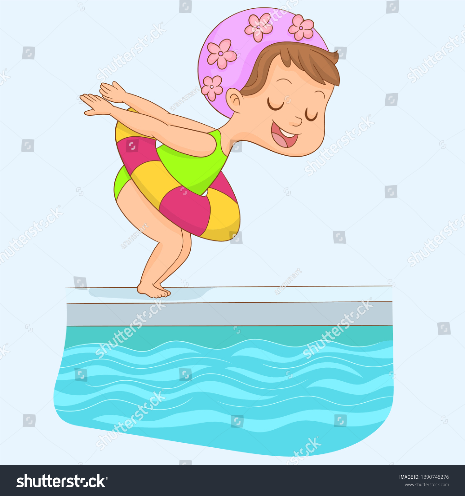 Стикер плавание в бассейне