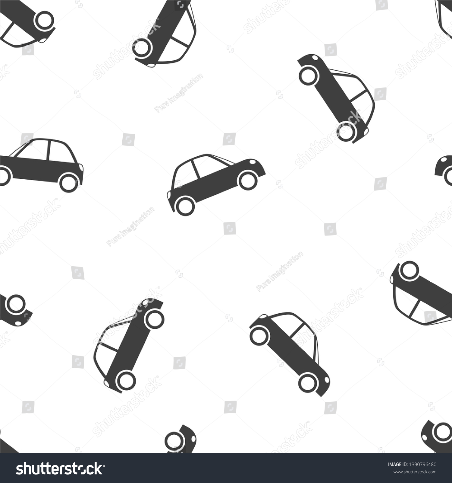 Seamless Pattern Car On White Background Stock Vector (Royalty Free ...