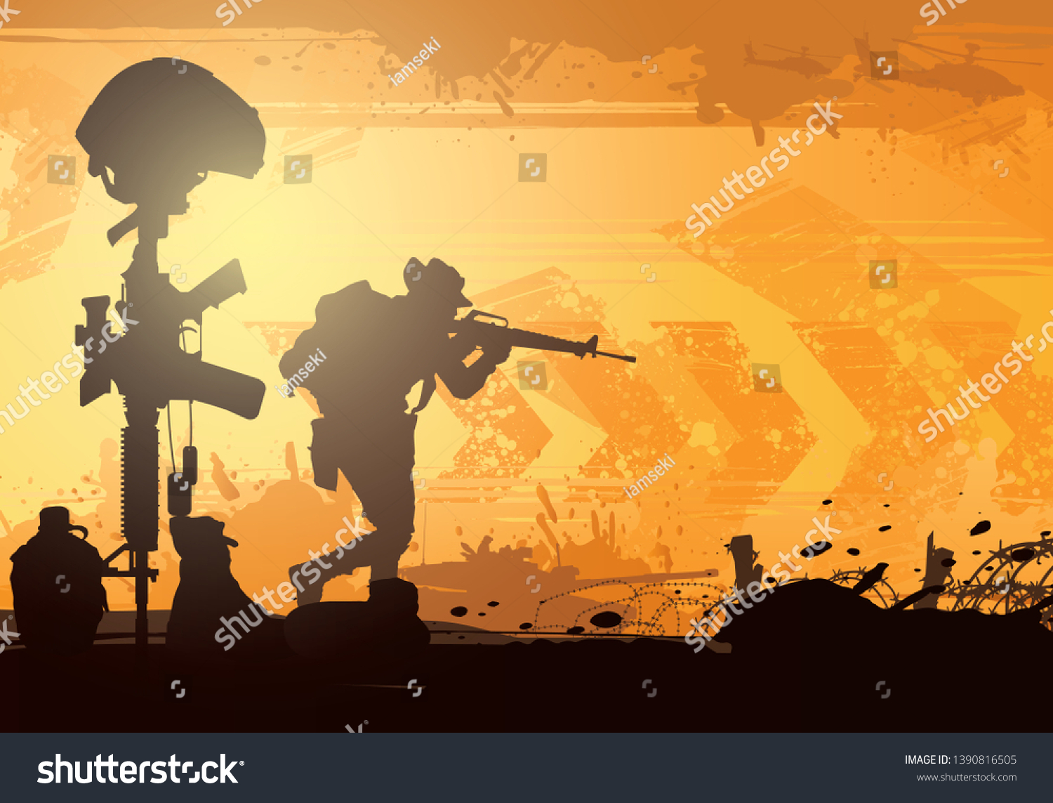 Military Vector Illustration Army Background Soldiers Stock Vector 