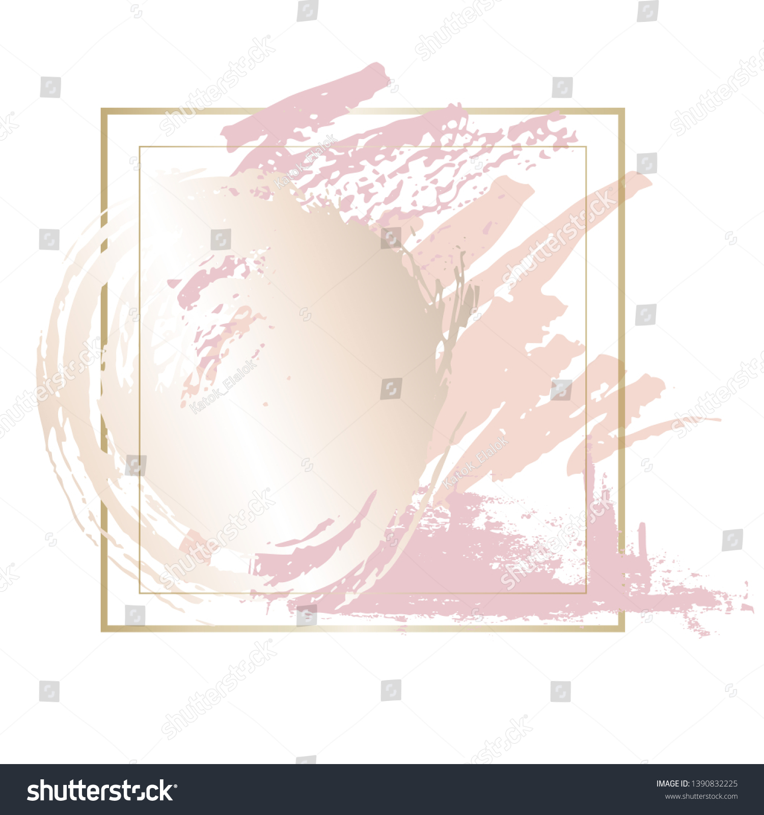 Golden Pink Nude Art Frames Modern Vector De Stock Libre De Regal As