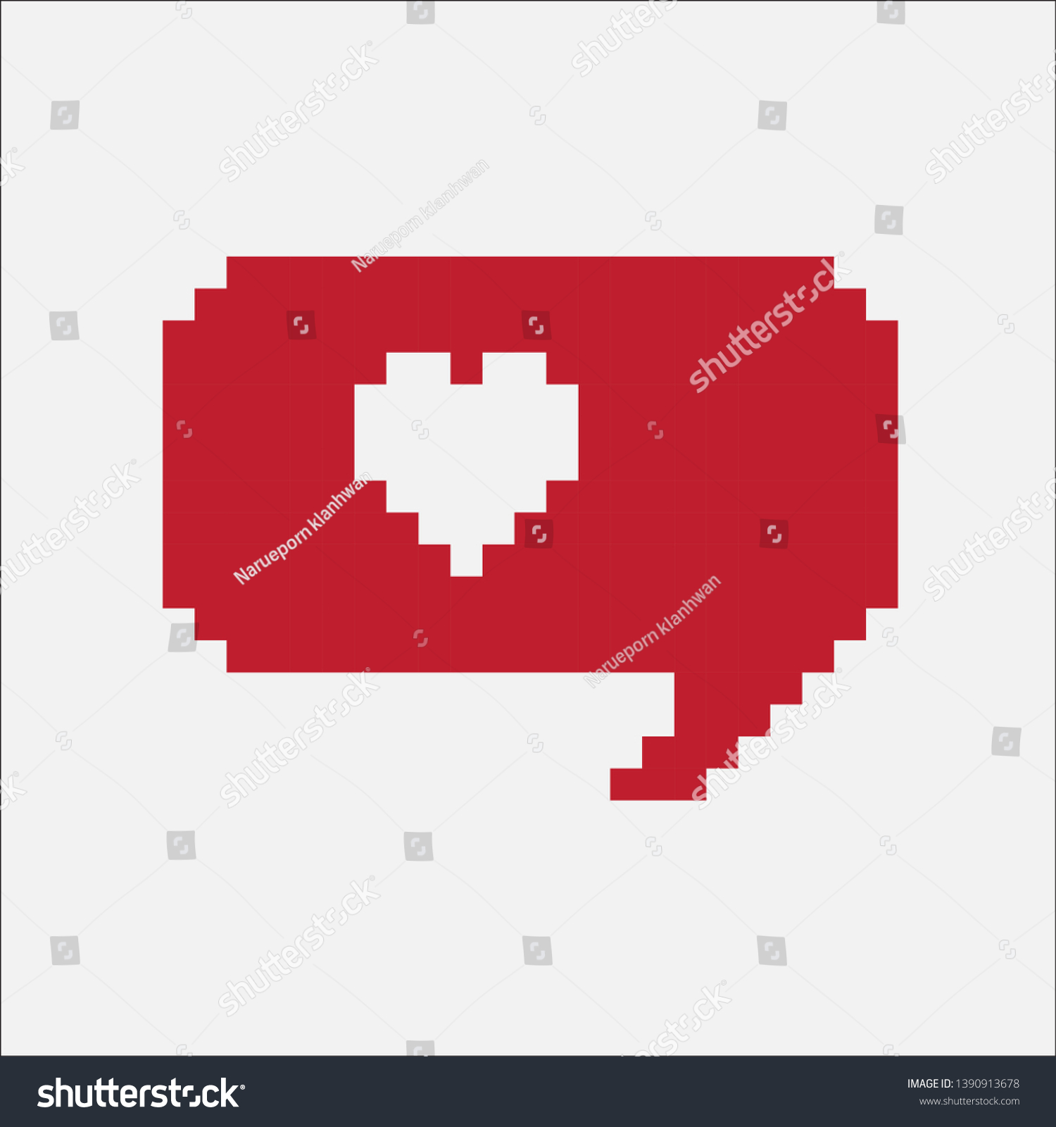 Pixel Art Love Message Red Stock Vector (Royalty Free) 1390913678 ...