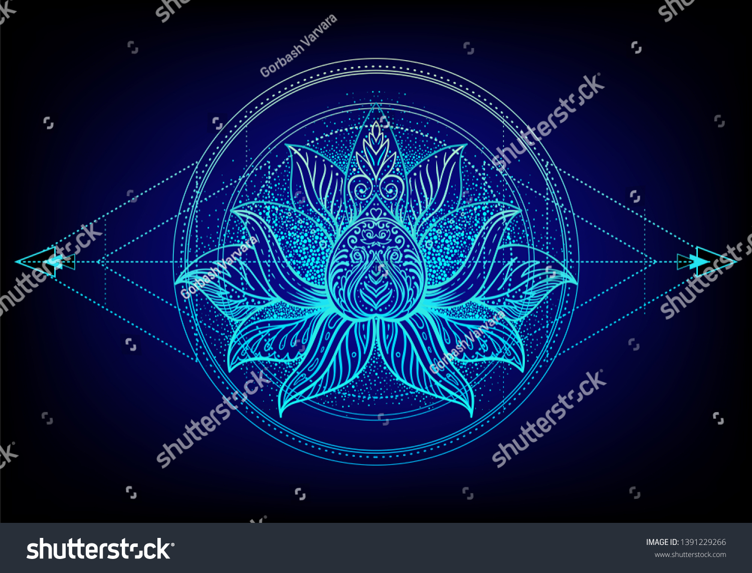 Vector Ornamental Lotus Flower Ethnic Art Stock Vector Royalty Free 1391229266 Shutterstock 0377