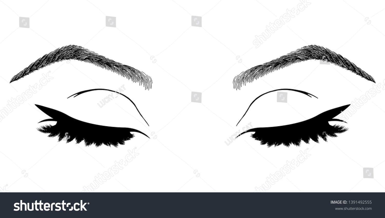 Illustration Womans Eyes Eyelashes Eyebrows Makeup Vetor Stock Livre De Direitos 1391492555 3764