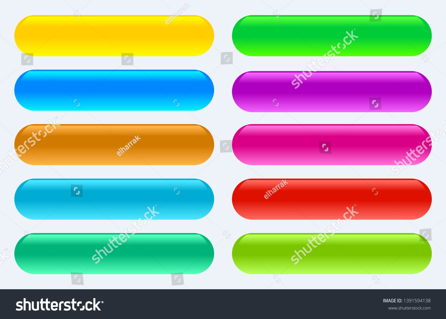 Glossy Glass Buttons On Isolated White Stock Vector (royalty Free 