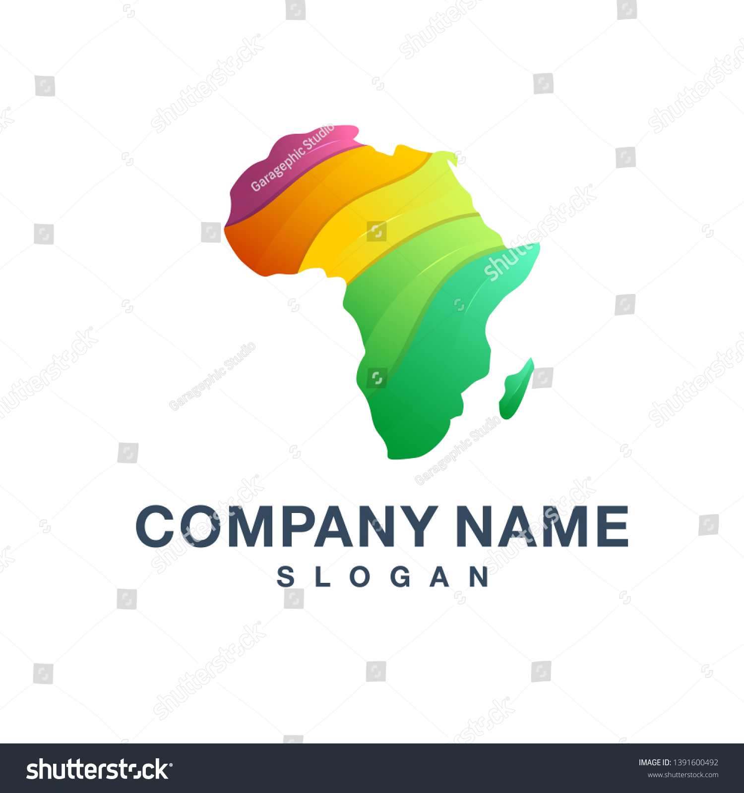 Colorfull Continent Africa Logo Design Stock Vector (Royalty Free ...