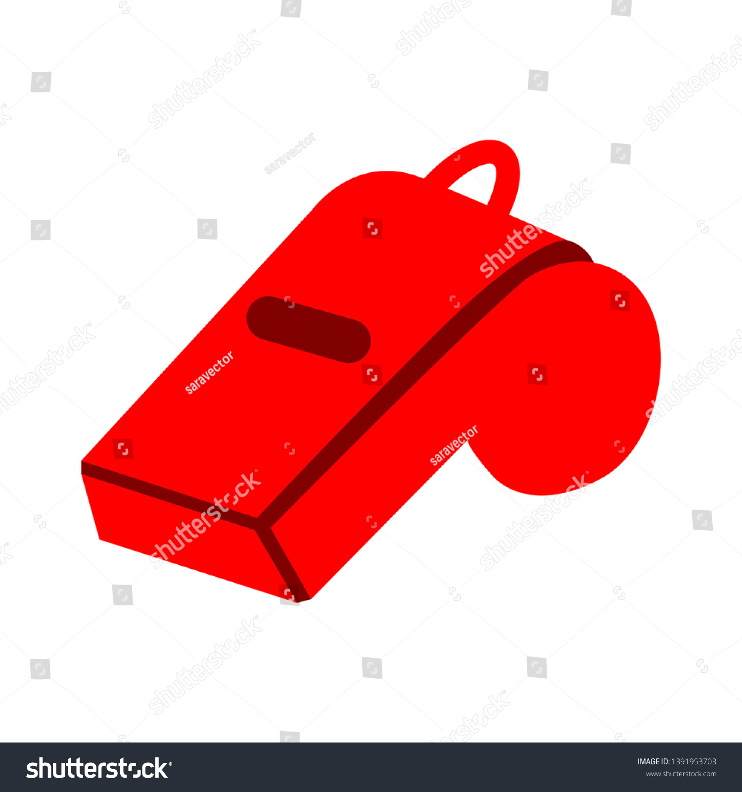 Referee Whistle Vector Illustration Isolated On Stock Vector (Royalty ...