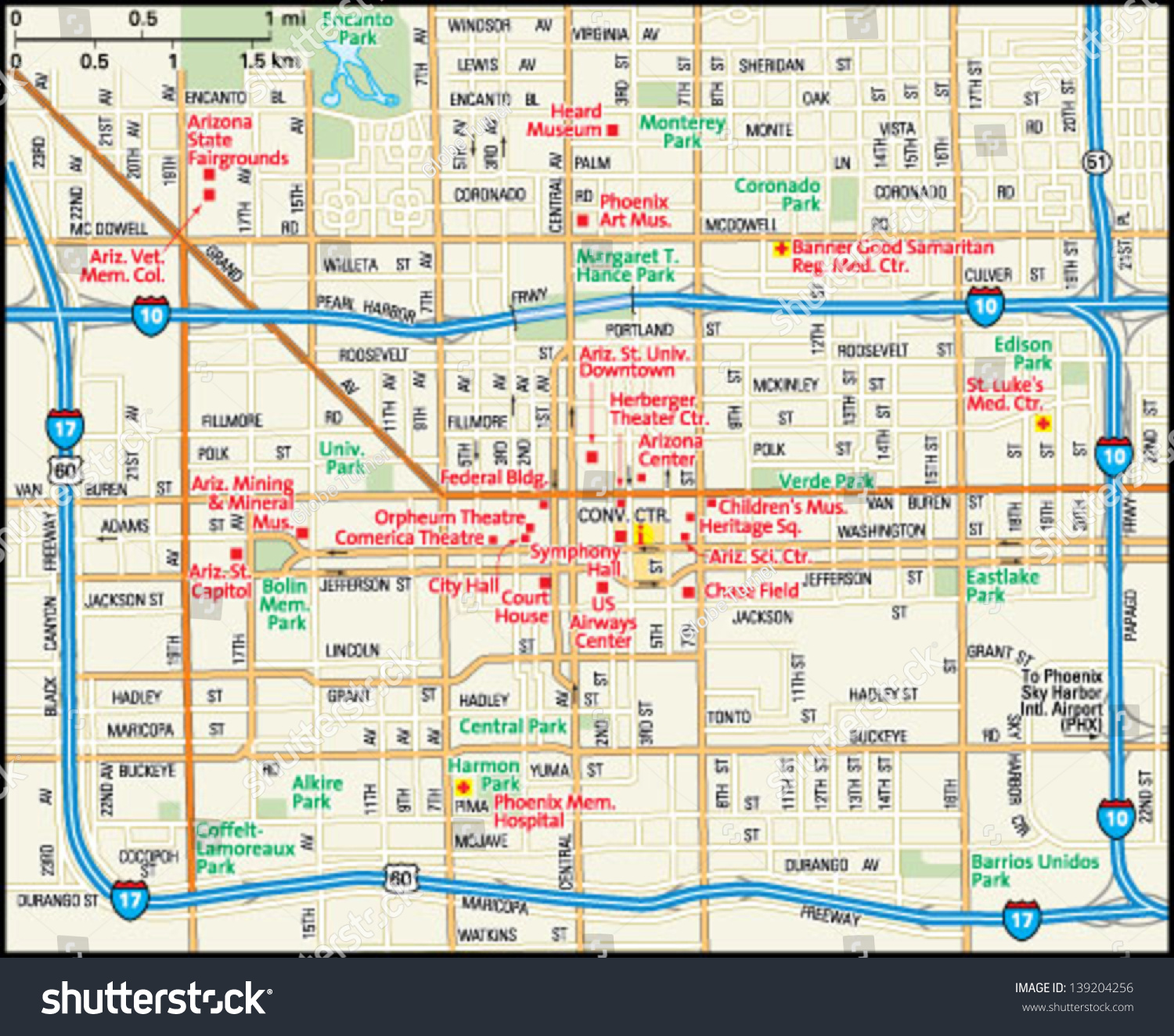 Downtown Phoenix Map Printable