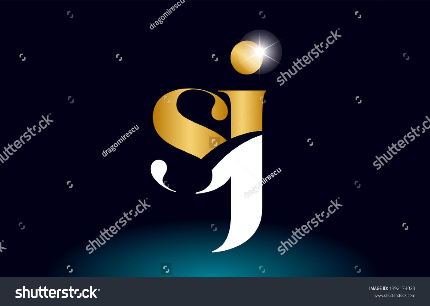 Gold Golden Alphabet Letter Sj S Stock Vector (Royalty Free) 1392174023 ...