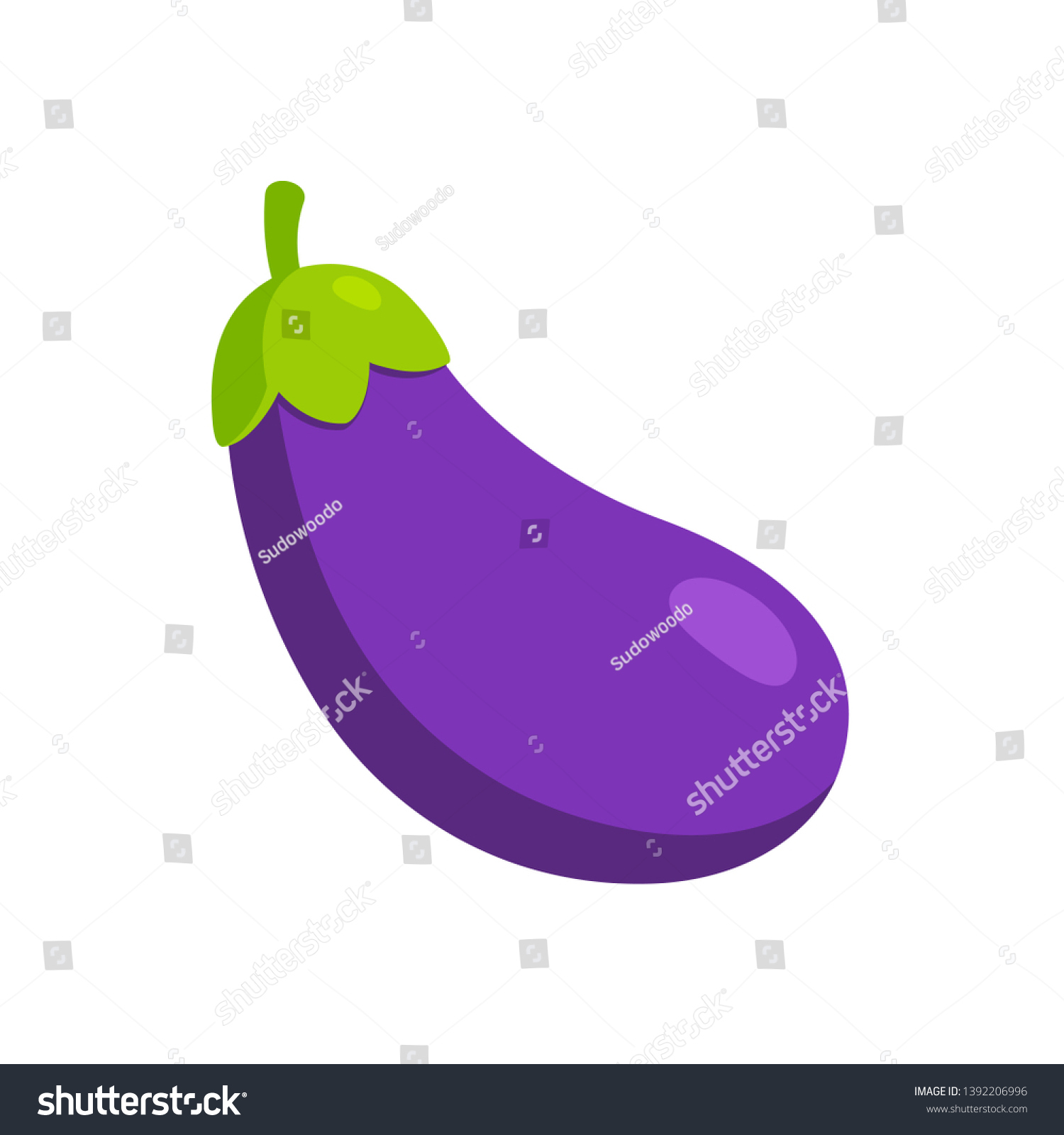 Cartoon Eggplant Emoji Icon Aubergine Symbol Stock Vector Royalty Free 1392206996 Shutterstock