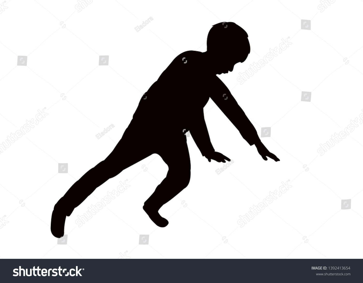 Boy About Fall Down Silhouette Vector Stock Vector (Royalty Free ...