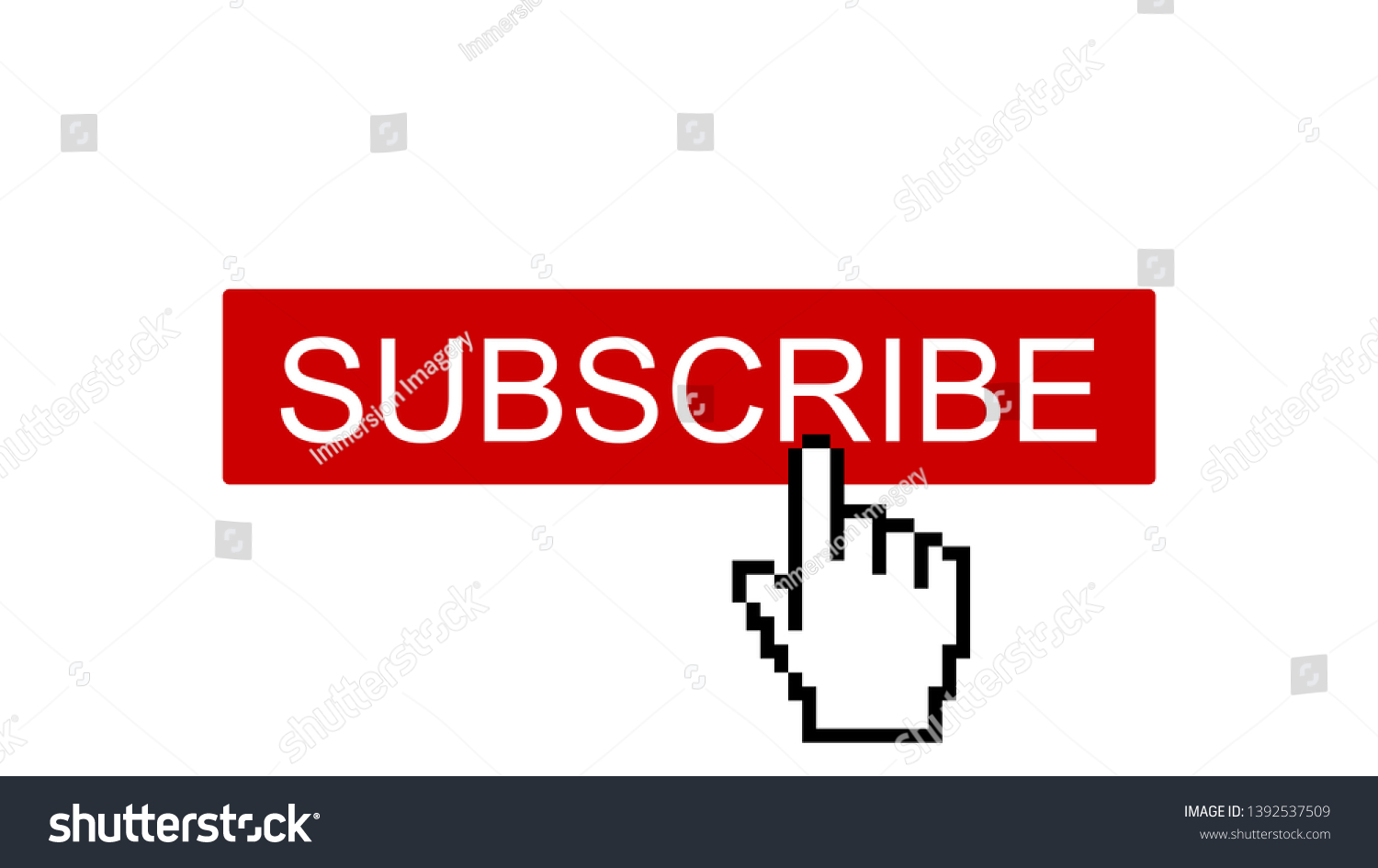 Mouse Arrow Click On Red Subscribe Stock Illustration 1392537509 ...