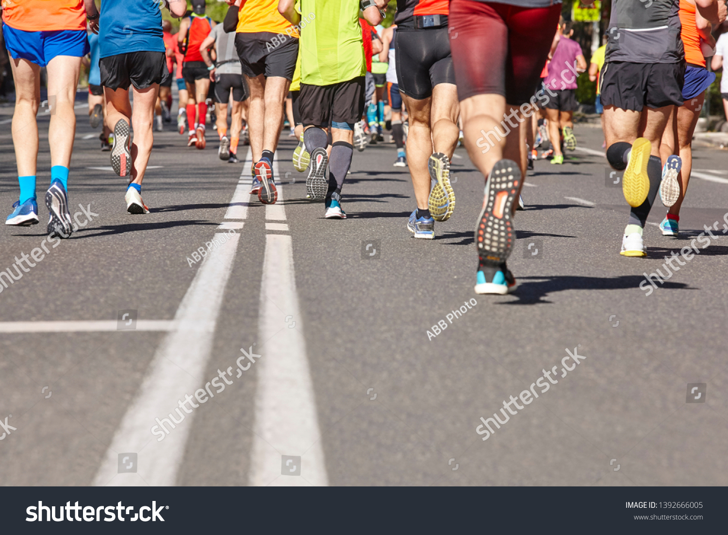 Marathon Runners On Street Healthy Lifestyle Stock Photo 1392666005 ...