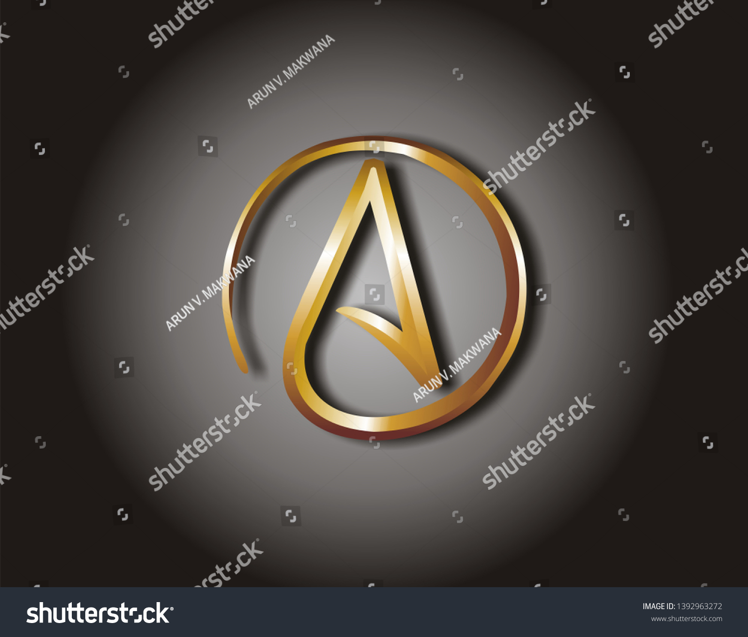 Logo Gold Black Background 3d Letter Stock Illustration 1392963272 ...