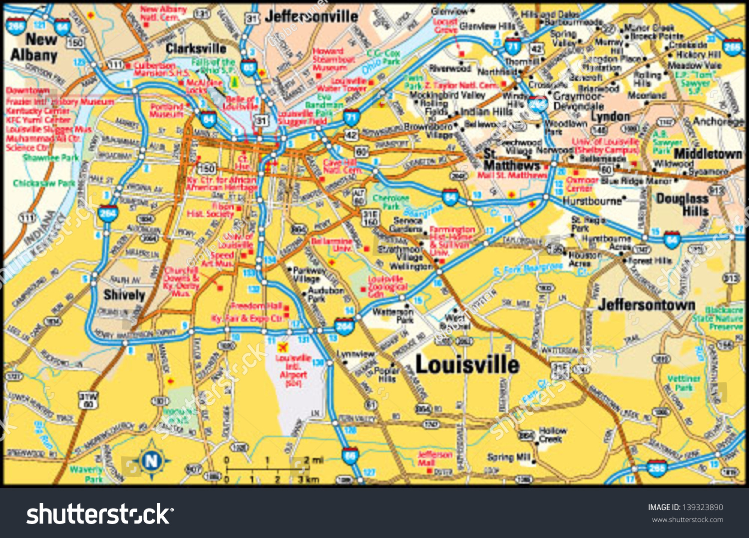 Map Of Louisville Ky Area.