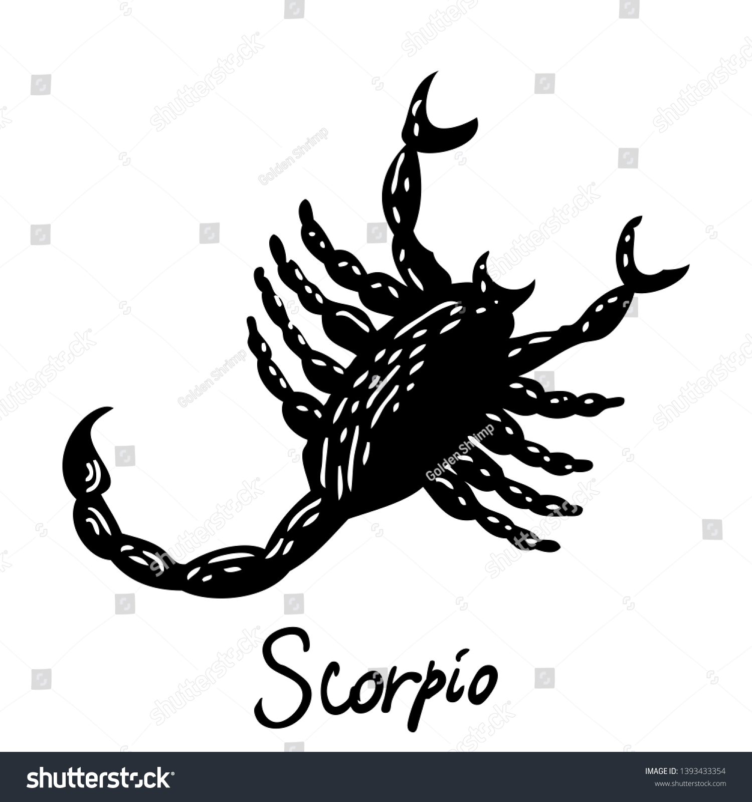 Scorpio Zodiac Hand Drawing Sign Horoscope Stock Vector (Royalty Free ...