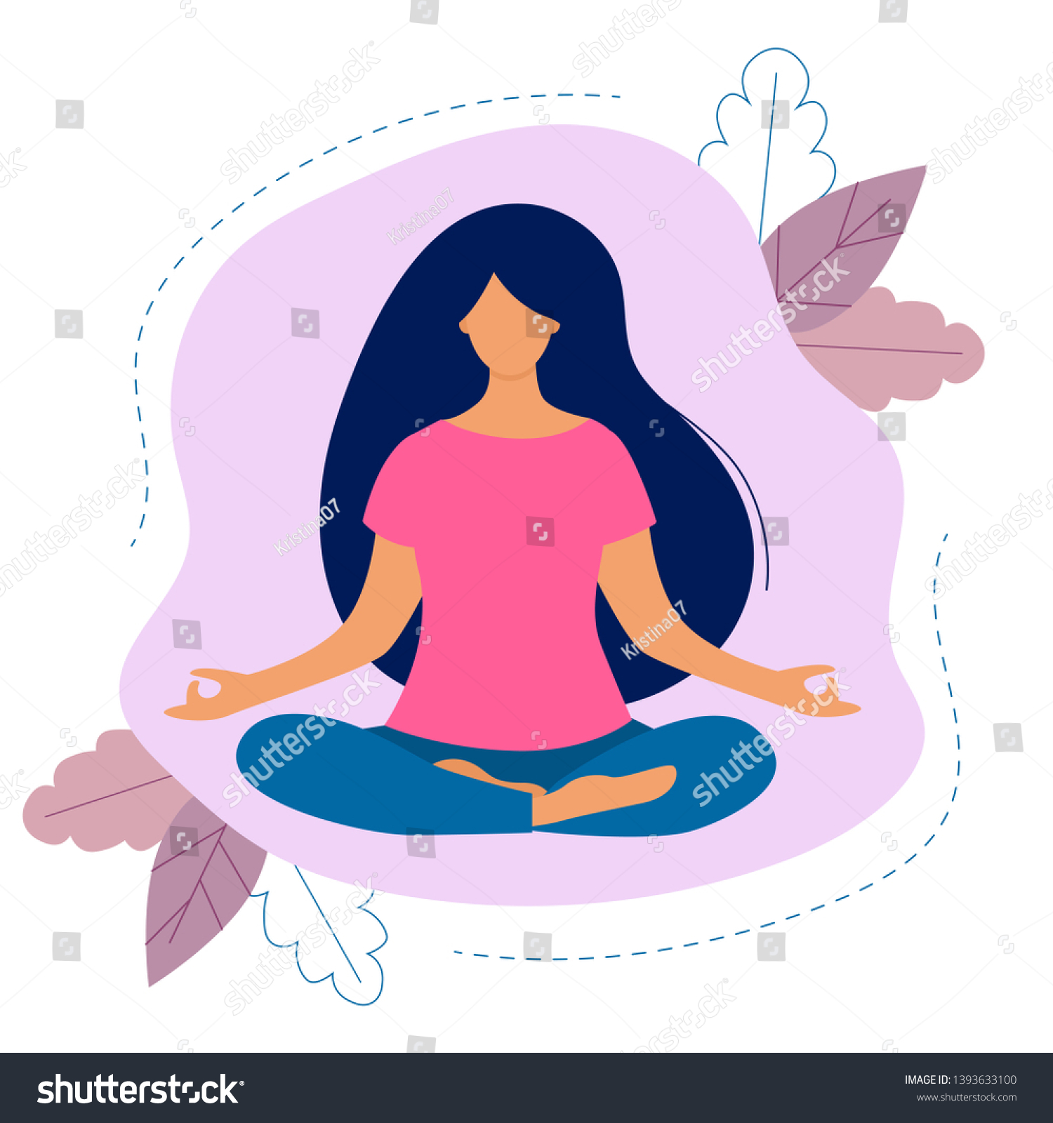 Woman Doing Yoga Lotus Pose Practice Stock Vector (Royalty Free ...