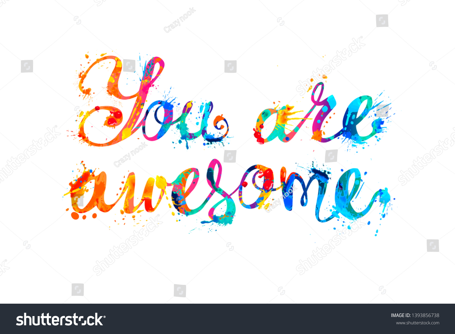 You Awesome Inscription Vector Splash Paint Stock Vector (Royalty Free ...