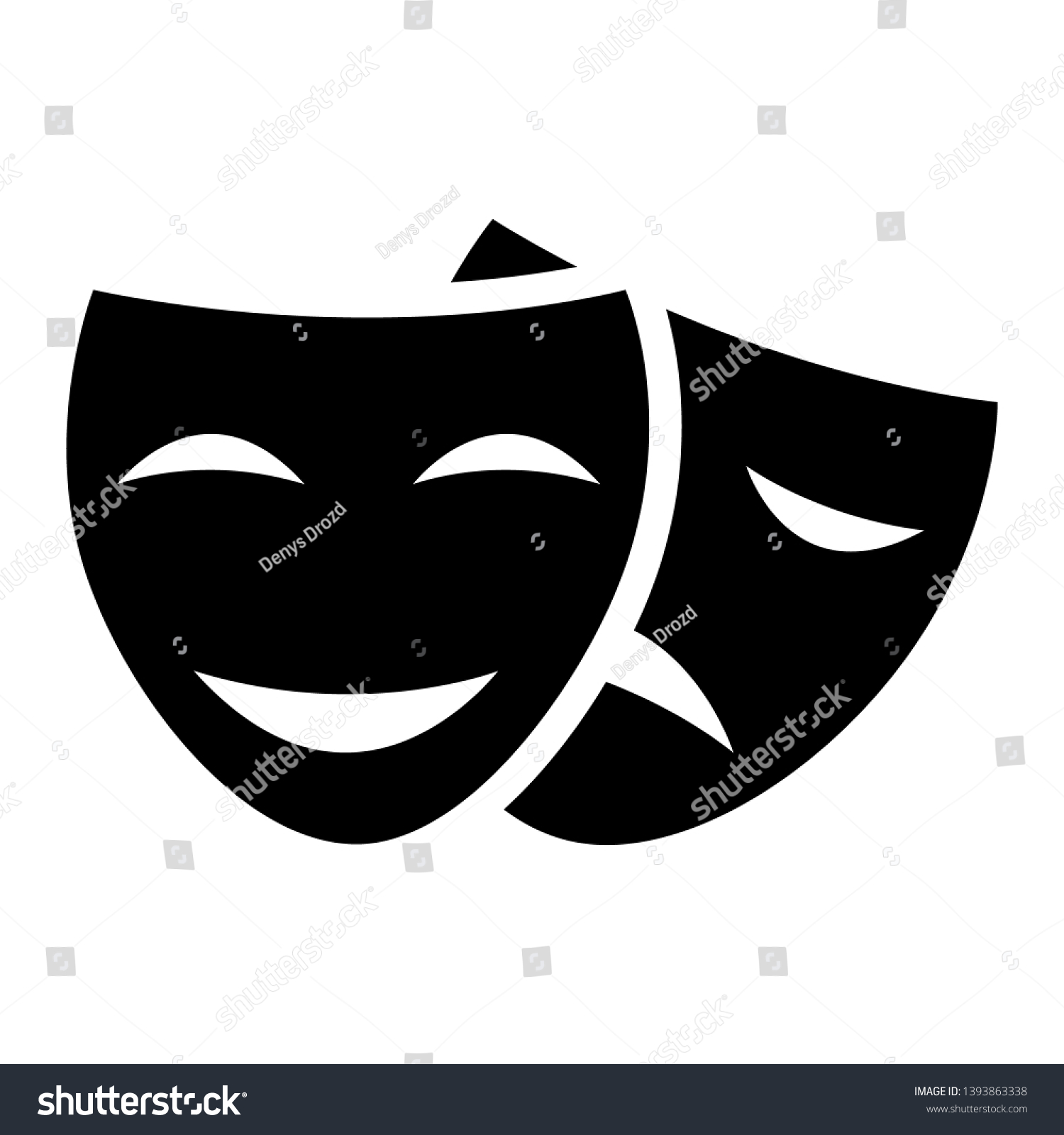 Theater Mask Icon Vector Drama Illustration Stock Vector (royalty Free 