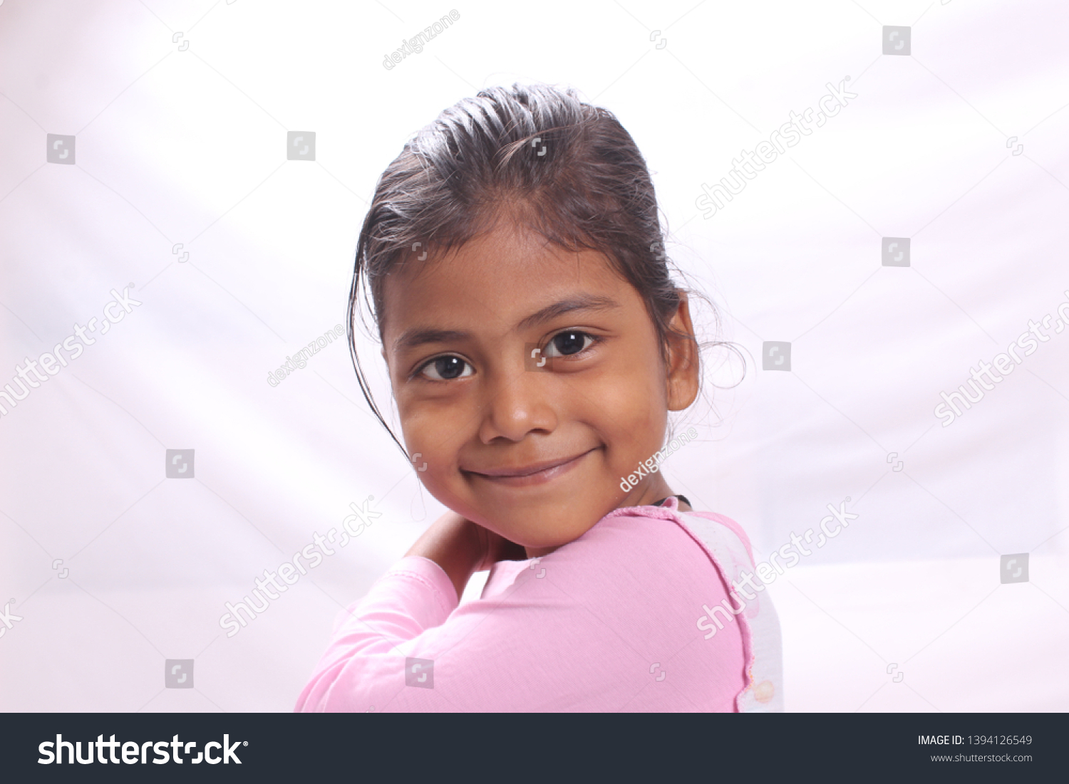 Cute Indian Girl Posing Pink Dress Stock Photo 1394126549 | Shutterstock