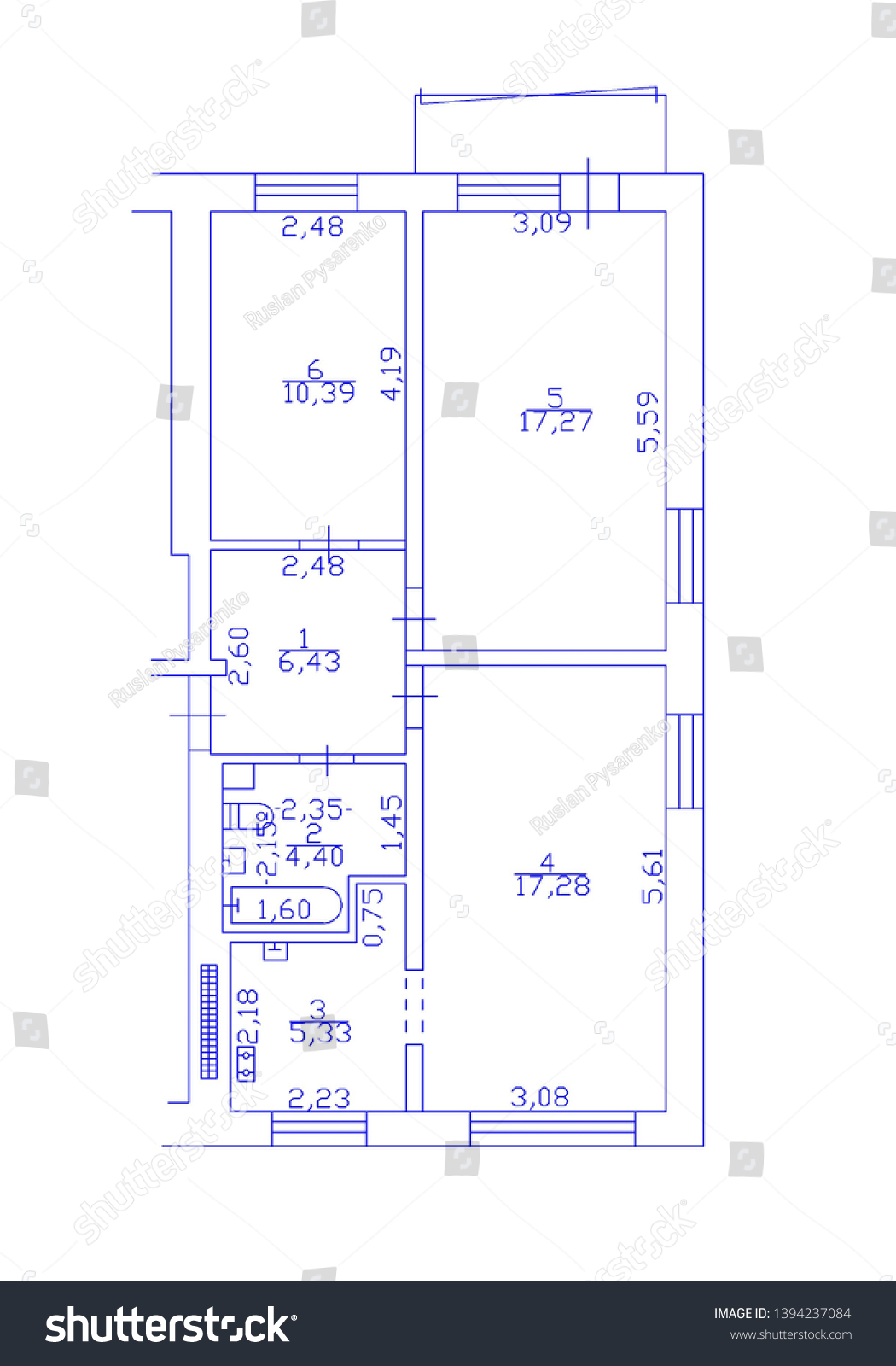 Set Blueprints Floor Plan Blueprints Floor Stock Illustration