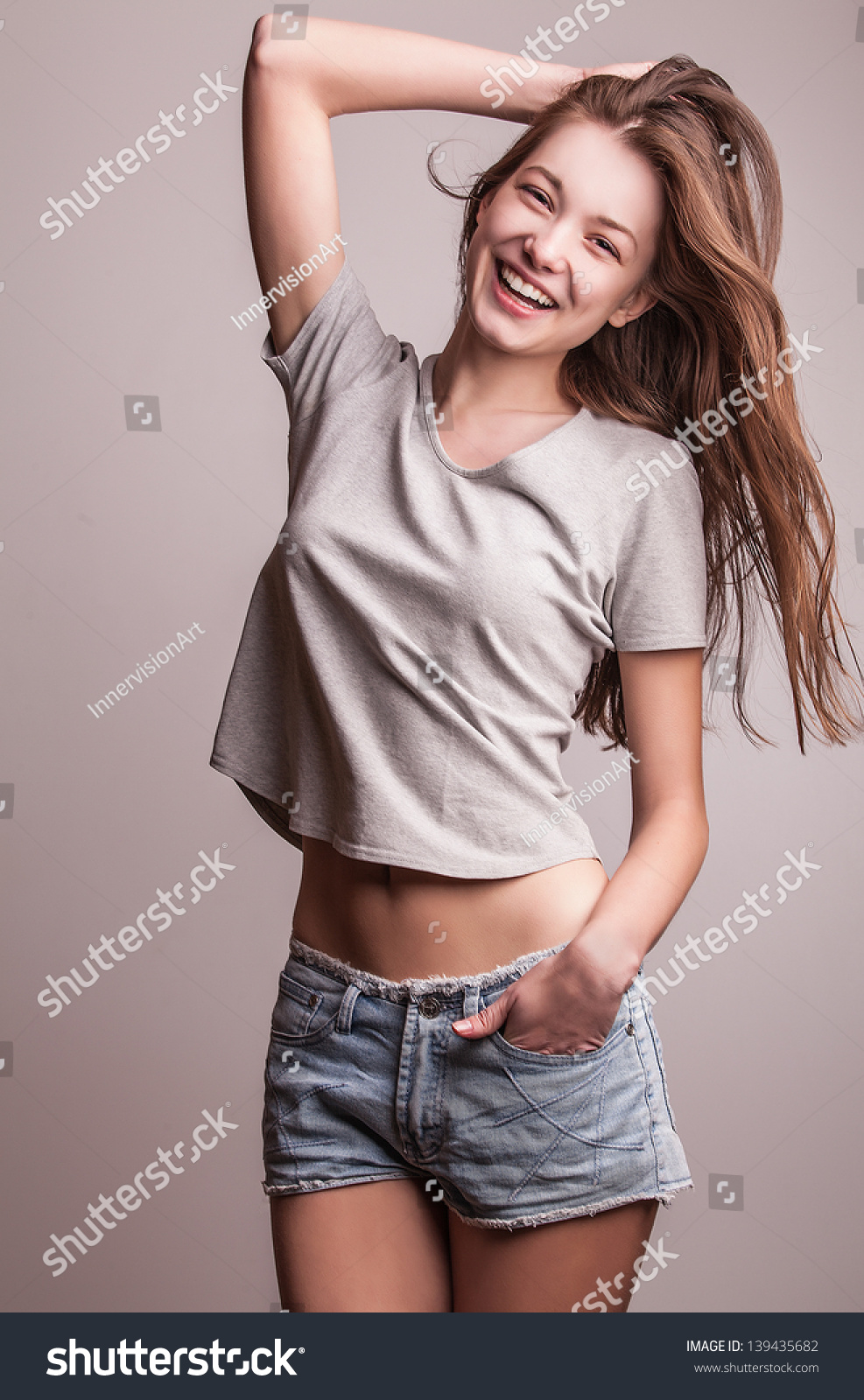 Young Sensual Model Girl Pose Studio Stock Photo 139435682 | Shutterstock