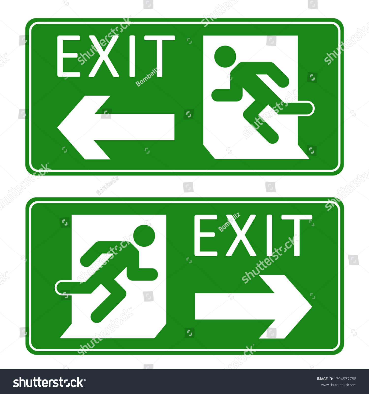 Emergency Exit Sign Running Man Icon Stock Vector (Royalty Free ...