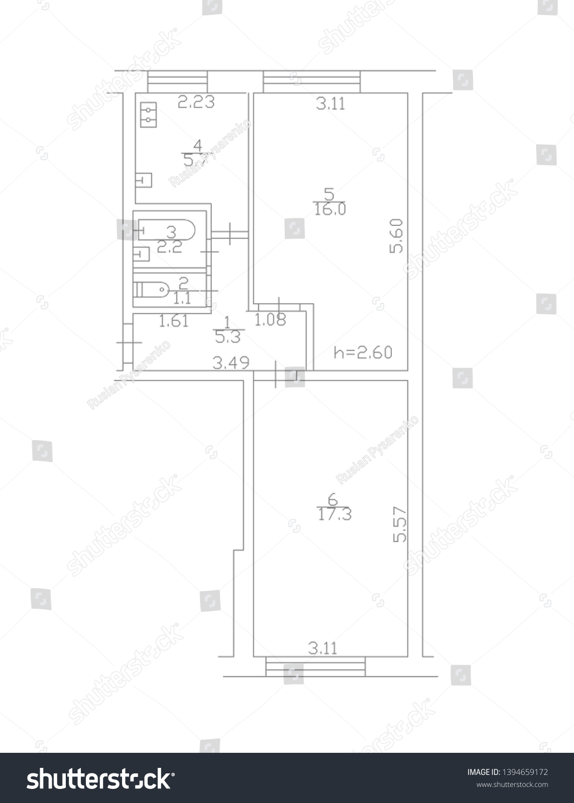 Set Blueprints Floor Plan Stock Illustration 1394659172 | Shutterstock