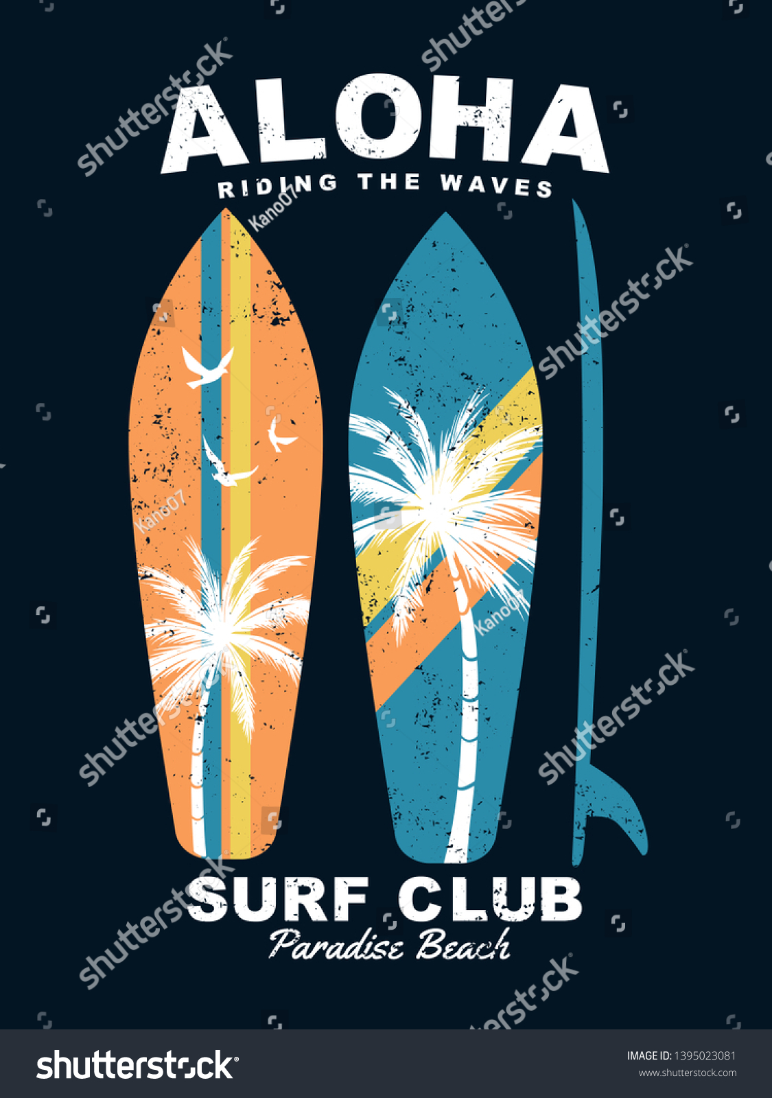 Aloha Text Surfboards Palm Trees Vector Stock Vector (Royalty Free ...