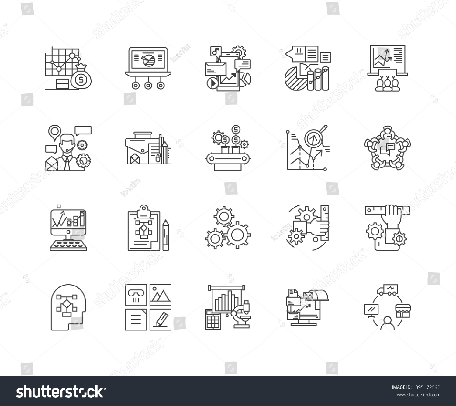 Algorithm Line Icons Signs Vector Set Stock Vector (Royalty Free ...