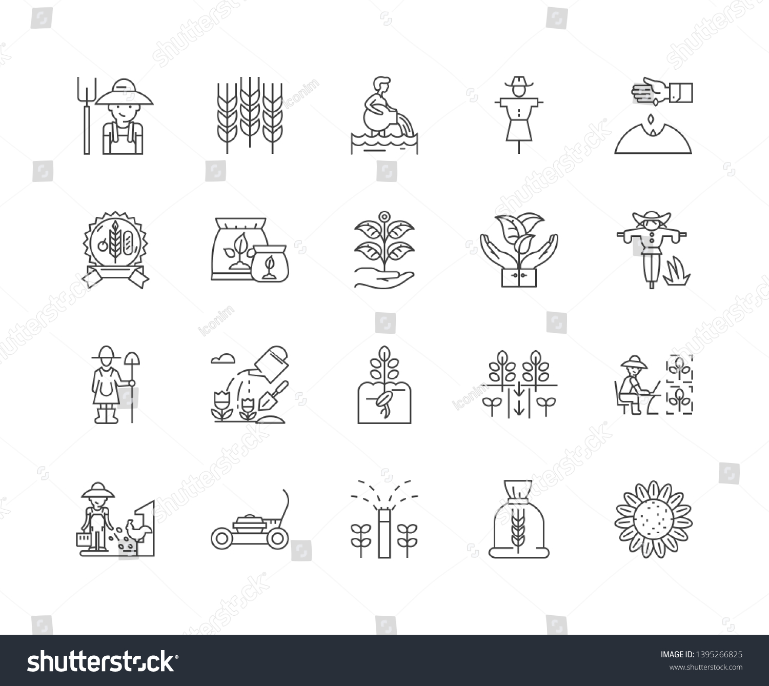 Grain Product Line Icons Signs Vector Stock Vector (Royalty Free ...