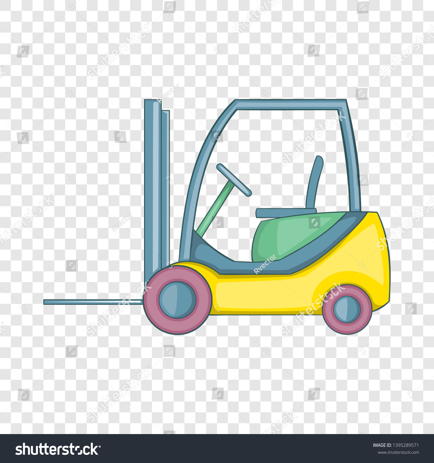 Forklift Loader Icon Cartoon Illustration Forklift Stock Vector ...