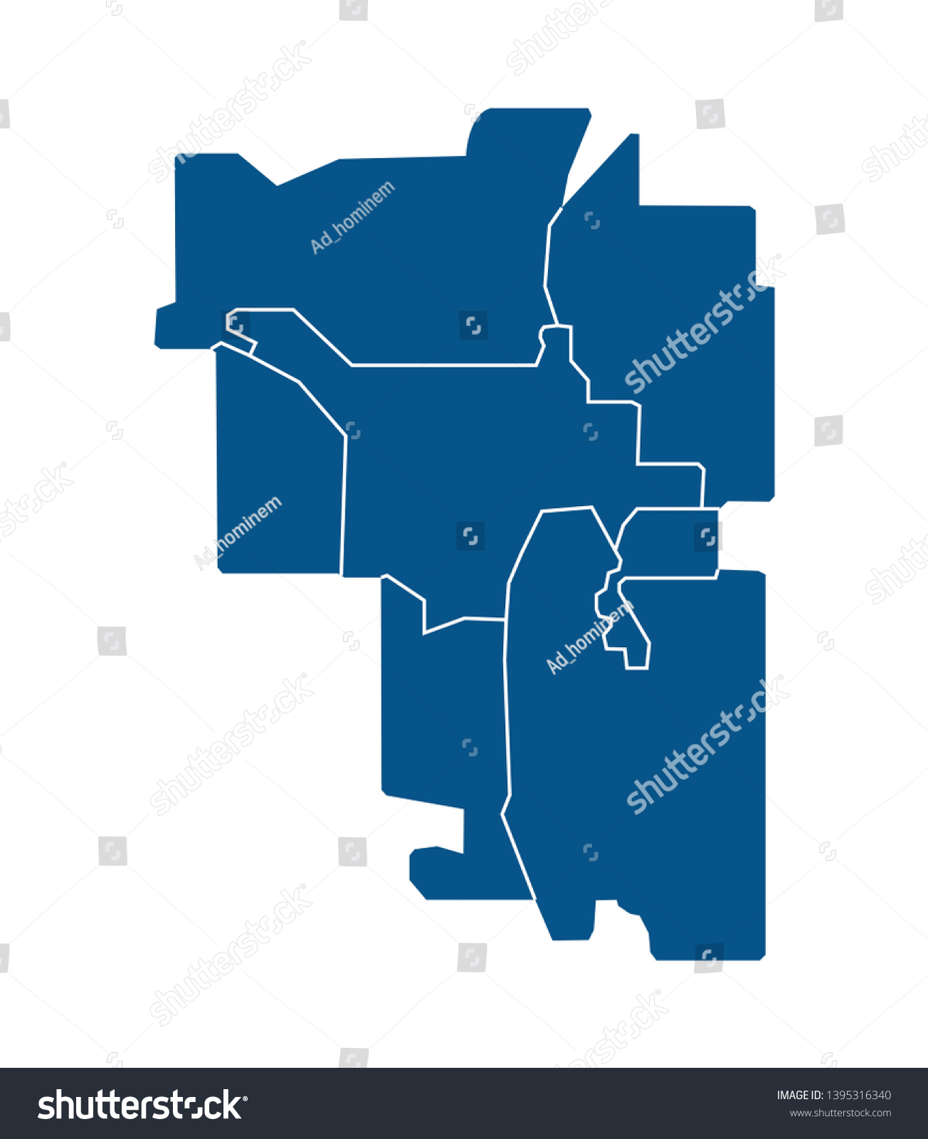 Outline Map Calgary Districts Stock Vector (Royalty Free) 1395316340 ...