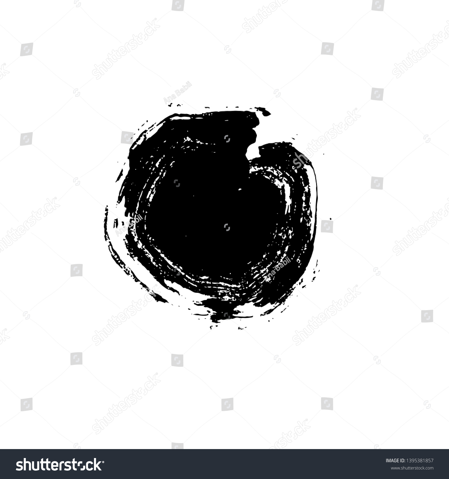 Ink Vector Dry Brush Stroke Round Stock Vector (Royalty Free ...