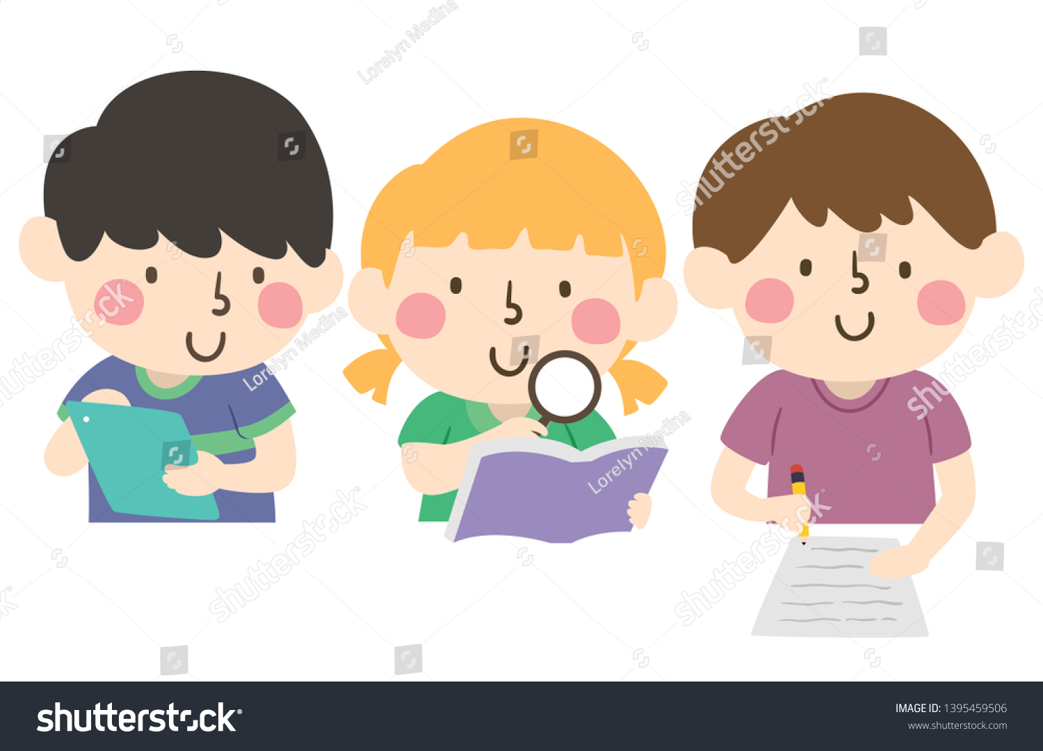 Illustration Kids Showing Scientific Method Research Stock Vector ...