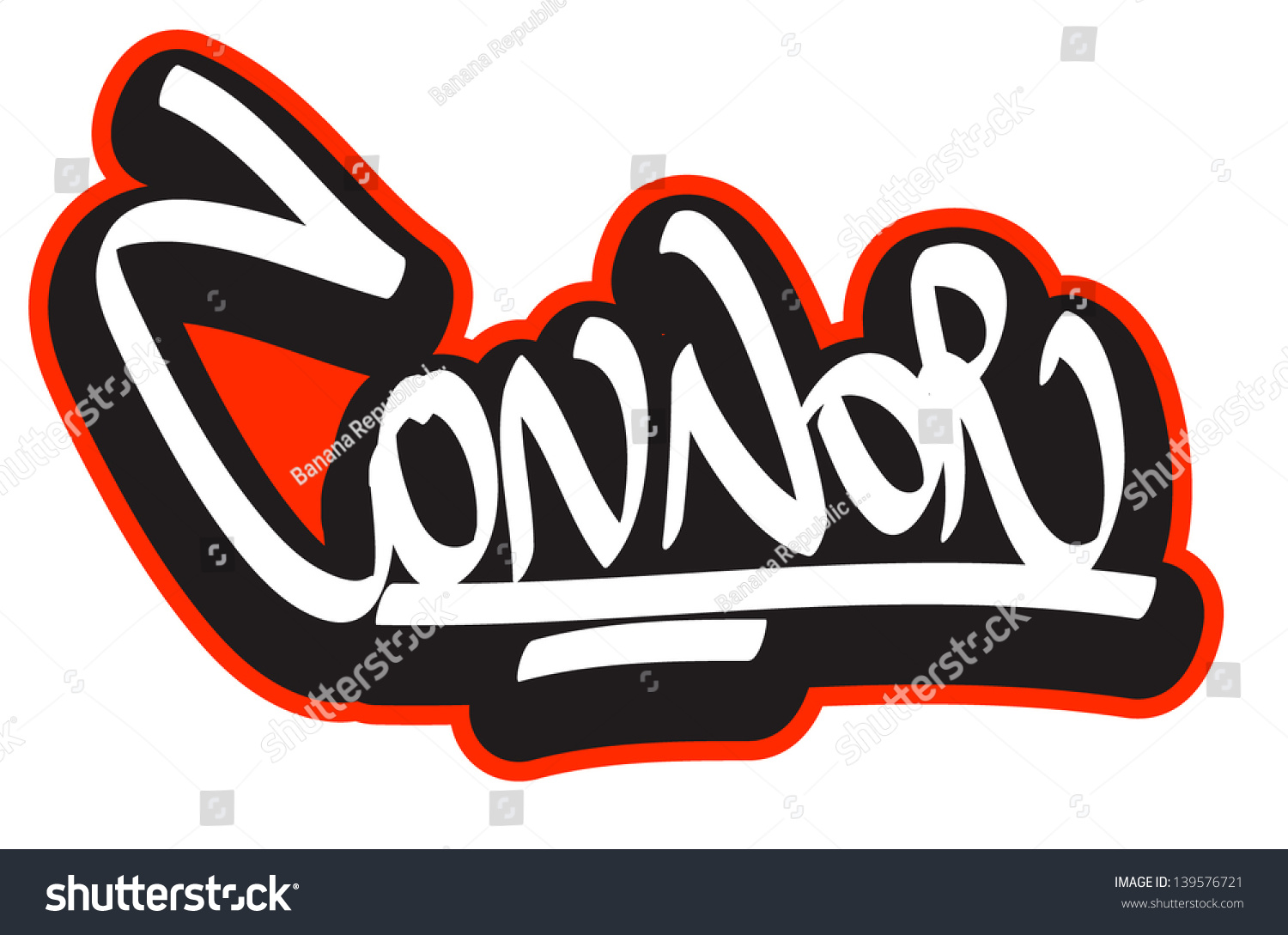 Connor Graffiti Font Style Name Hiphop: vetor stock (livre de direitos ...