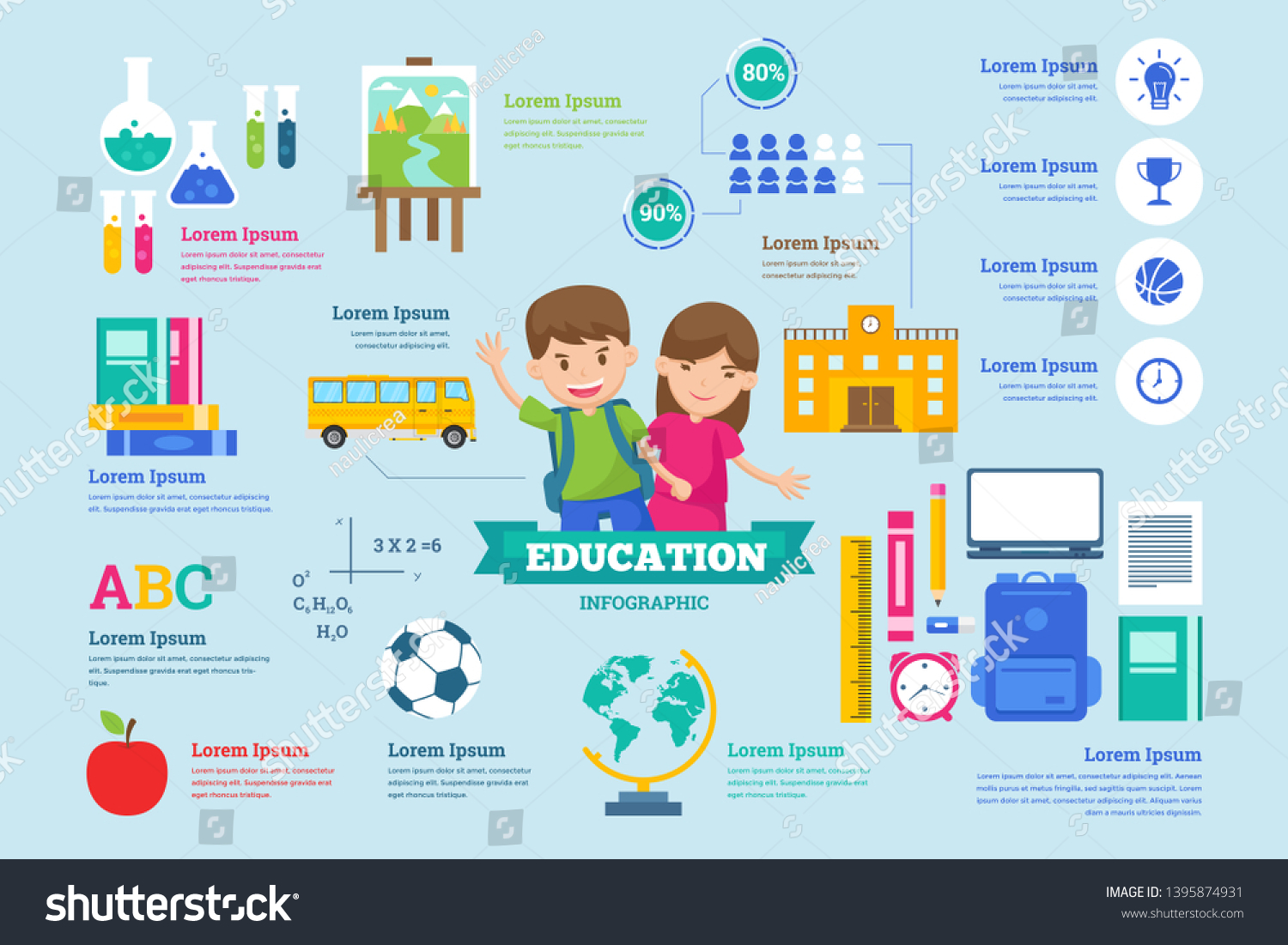 High Detail Children Education Infographic Chart Stock Vector (Royalty ...