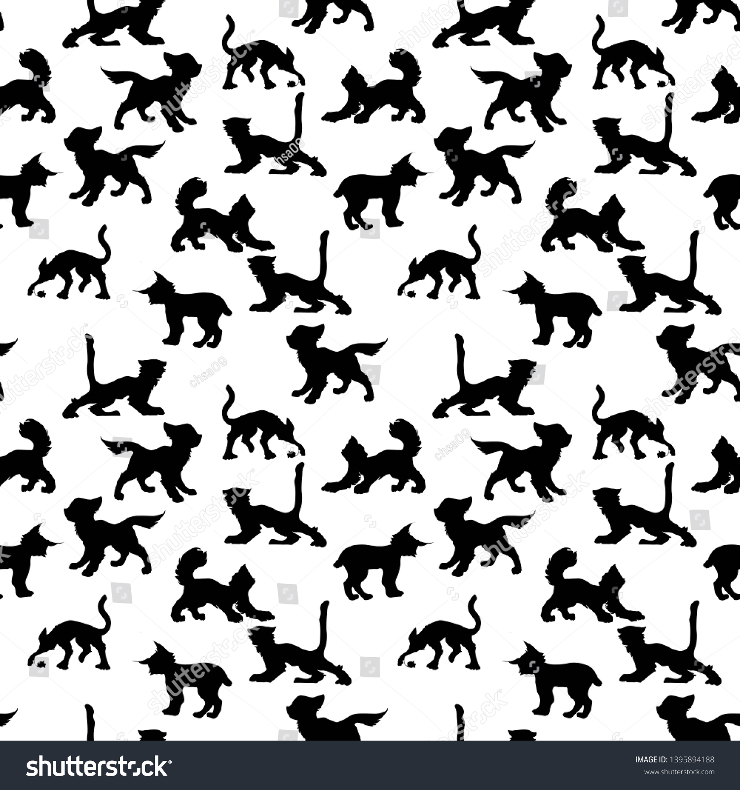 Cats Template Black White Stock Illustration 1395894188 | Shutterstock