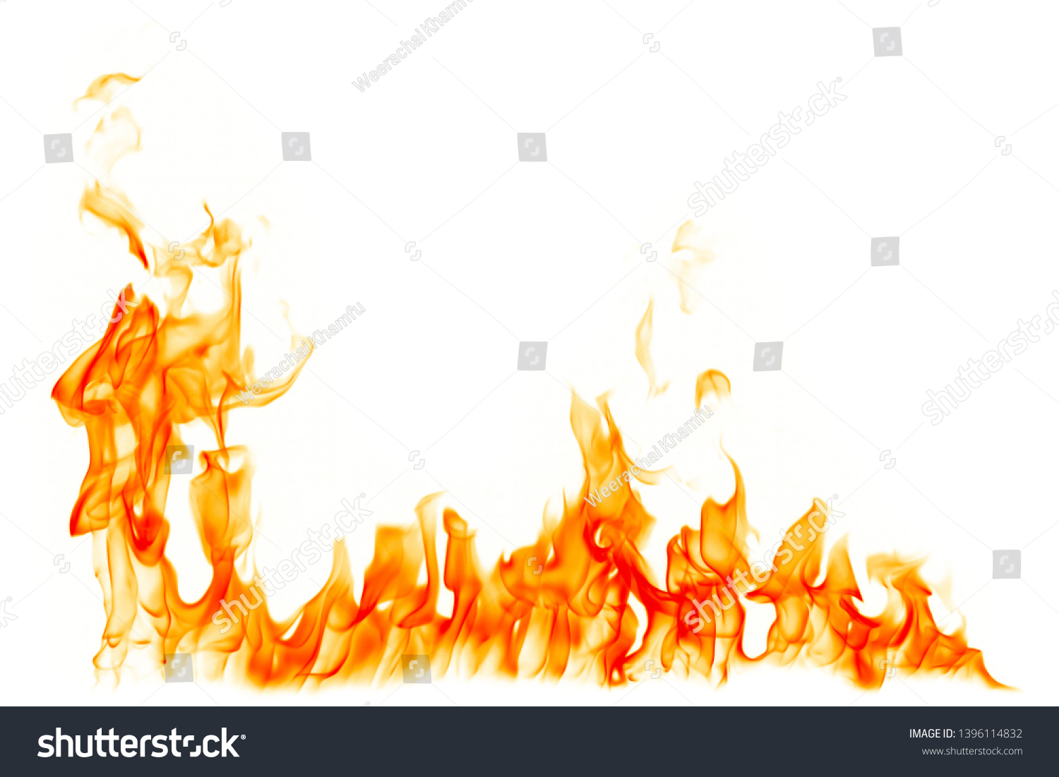 Fire Flames Burn On White Background Stock Photo 1396114832 | Shutterstock