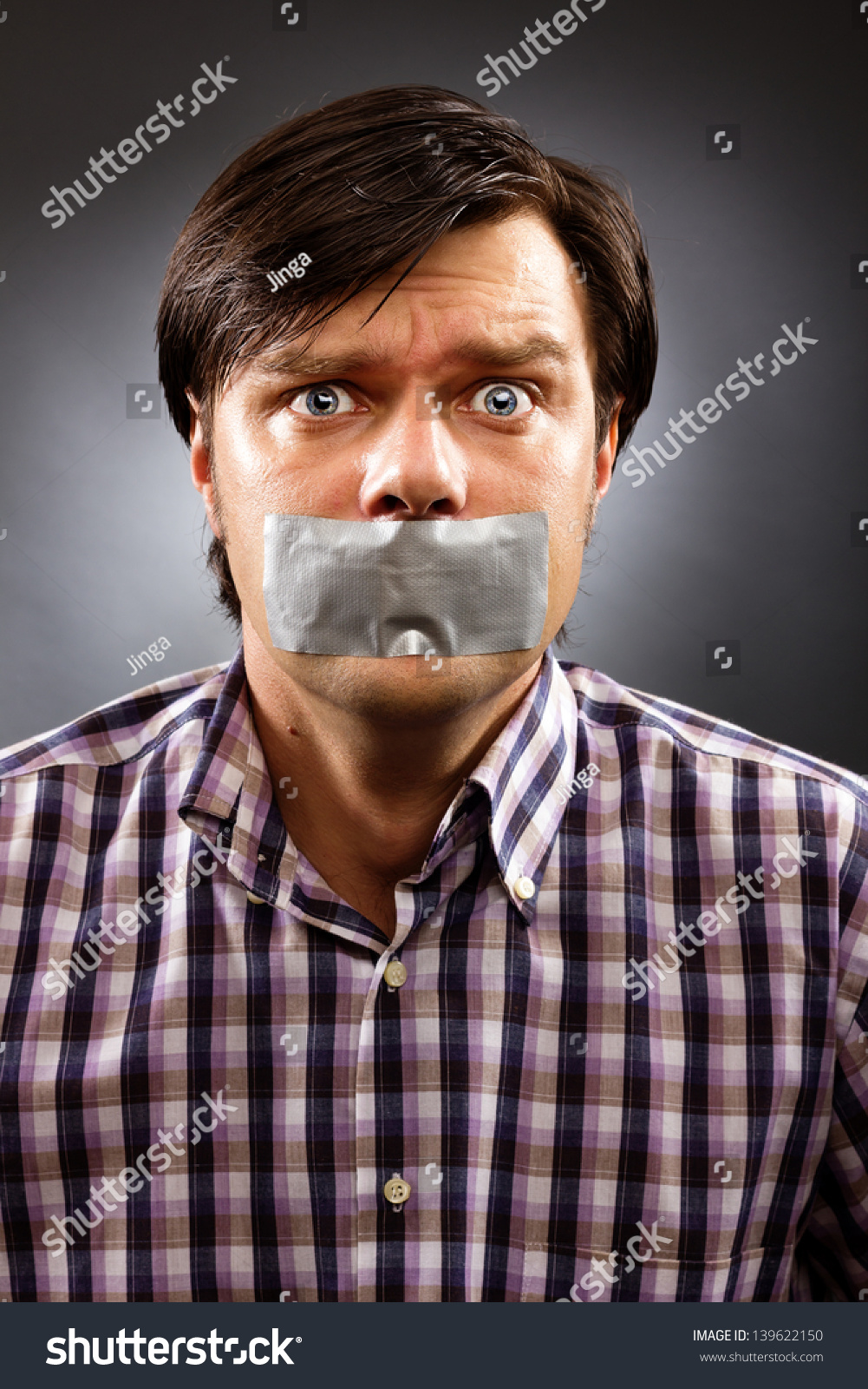 Young Man Duct Tape Over His Stock Photo 139622150 | Shutterstock