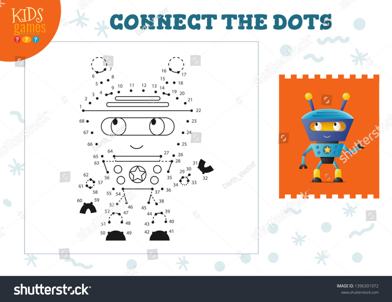 Dot Dot Kids Game Vector Illustration Stock Vector (Royalty Free ...