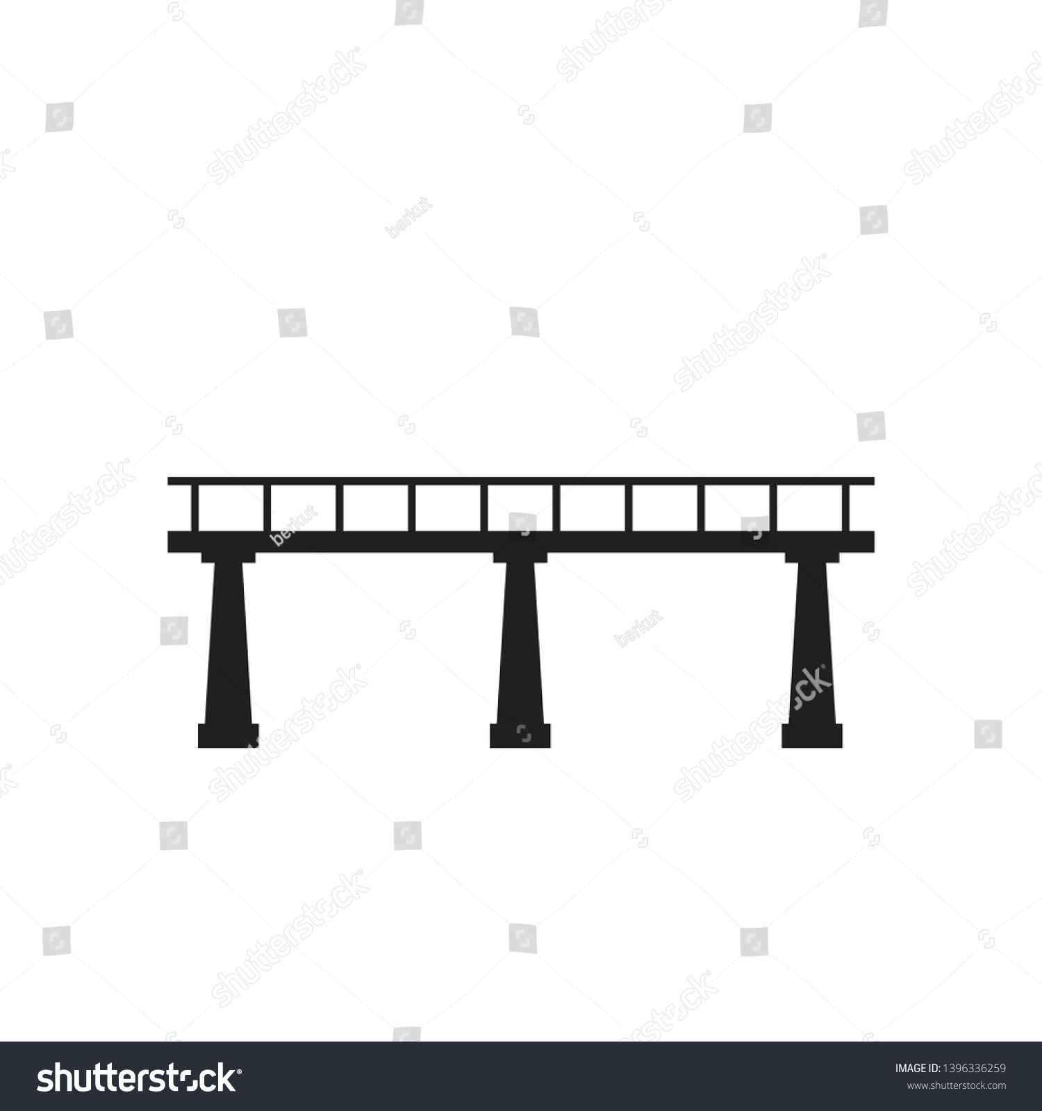 Bridge Icon Black On White Background Stock Illustration 1396336259 ...