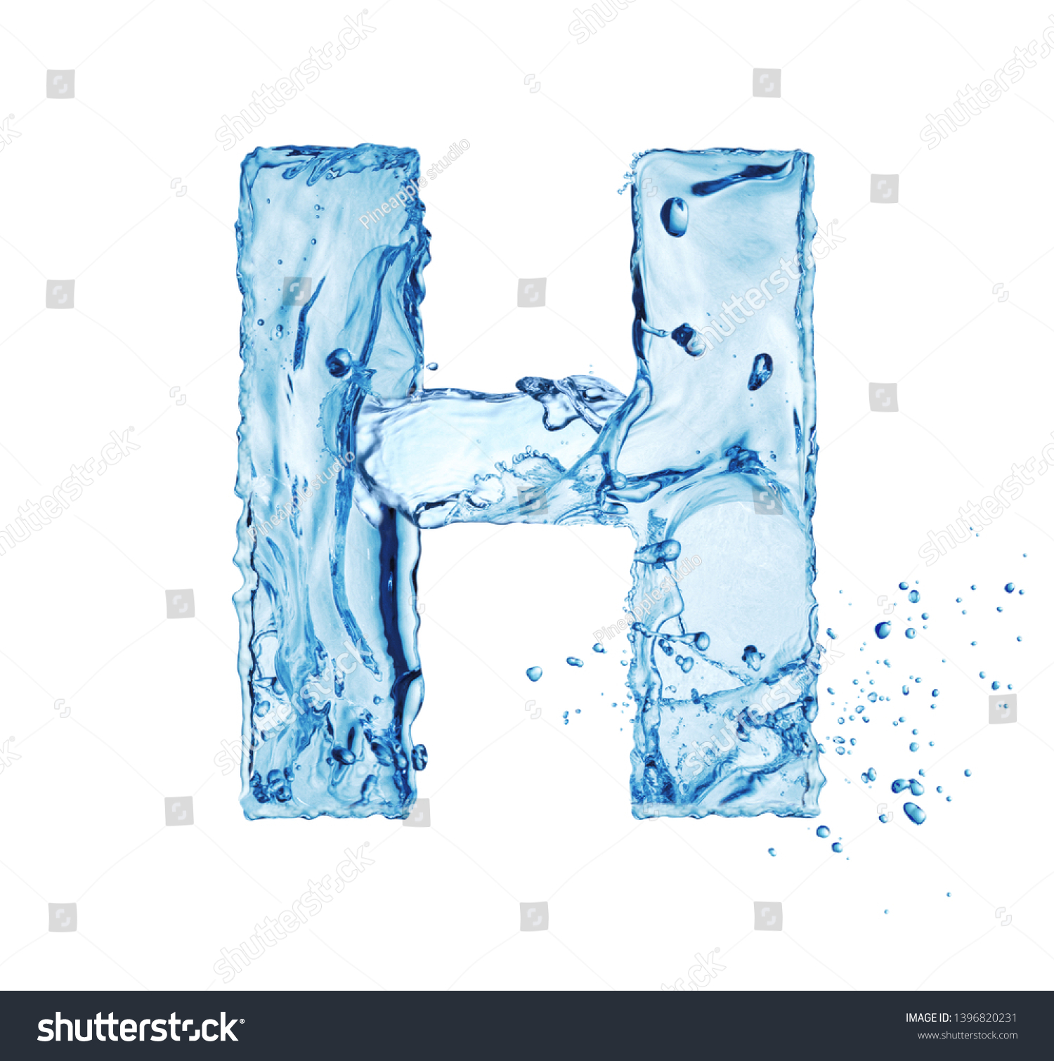 Blue Water Splash Alphabet Letter H Stock Photo 1396820231 | Shutterstock