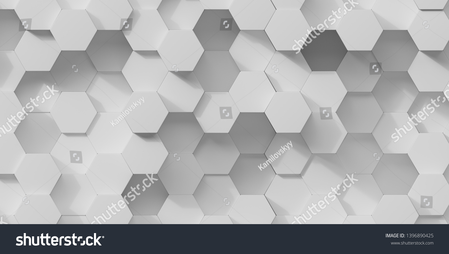 Volumetric Hexagons Wall 3d Abstraction Stock Illustration 1396890425 ...