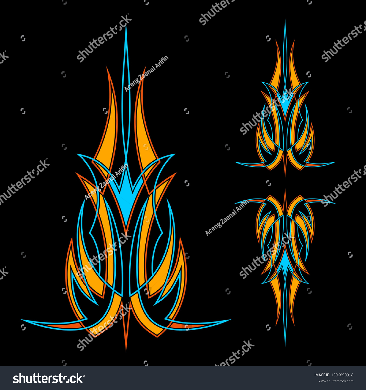 Blue Orange Striping Pins Suitable Decoration Stock Illustration ...