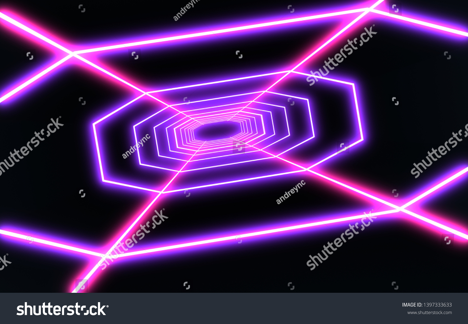 3d Neon Tunnel Neon Light 3d Stock Illustration 1397333633 | Shutterstock