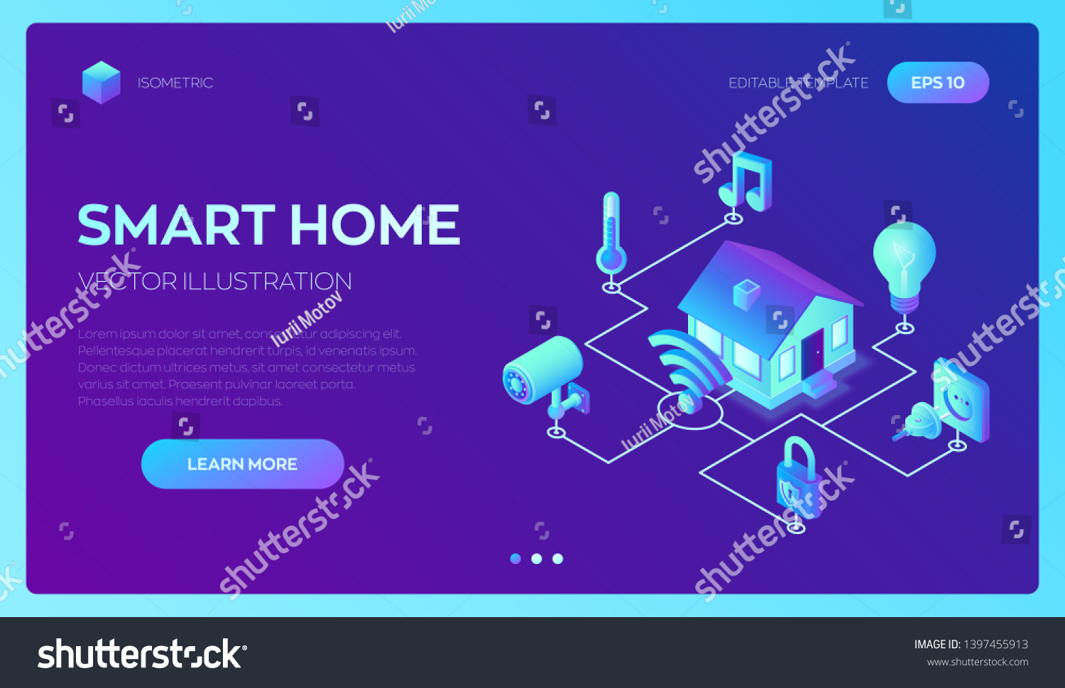 Smart Home System Concept 3d Isometric Stock Vector (Royalty Free ...