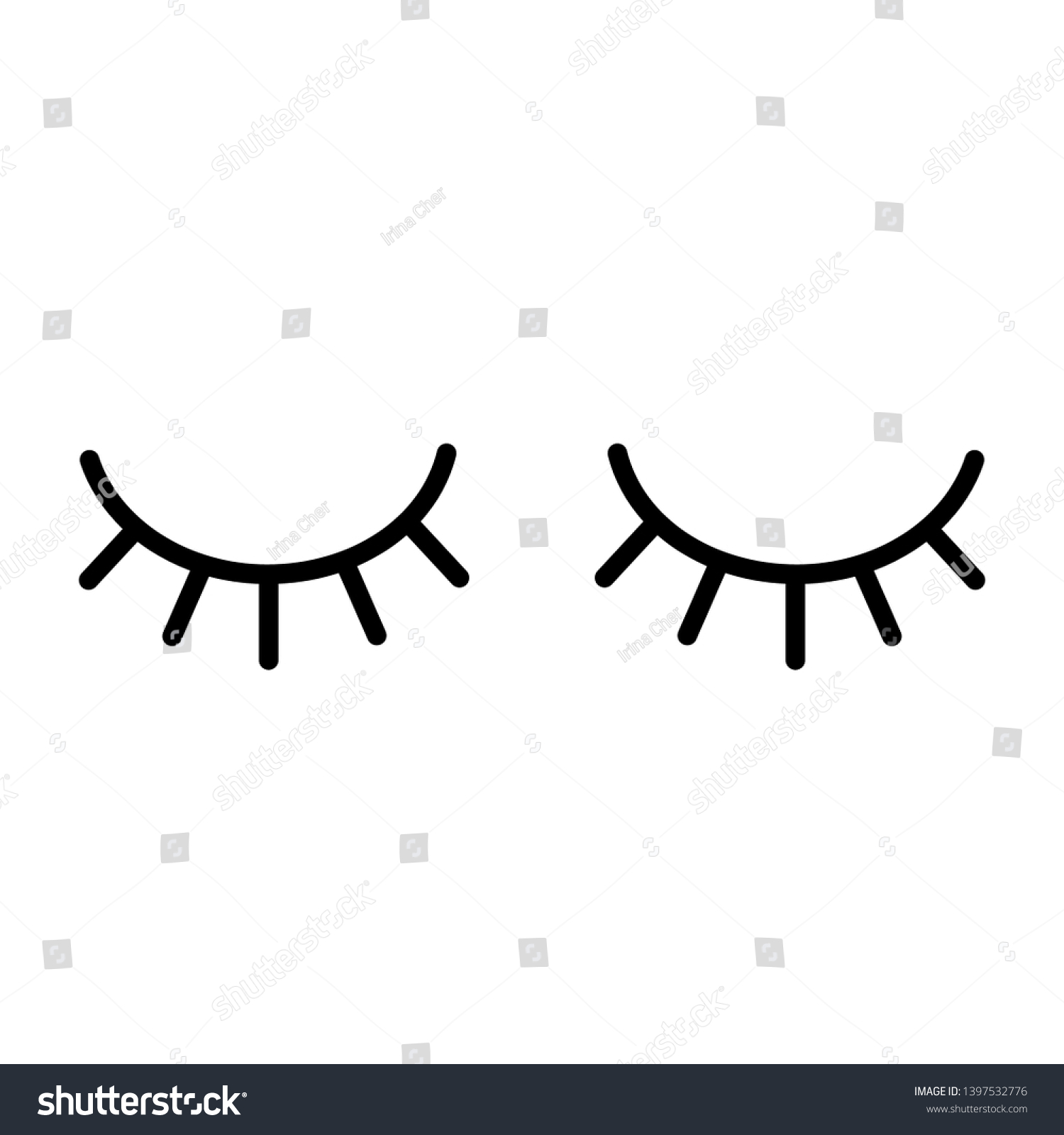 Eyelashes Vector Illustration Closed Eyes On Stock Vector (Royalty Free ...