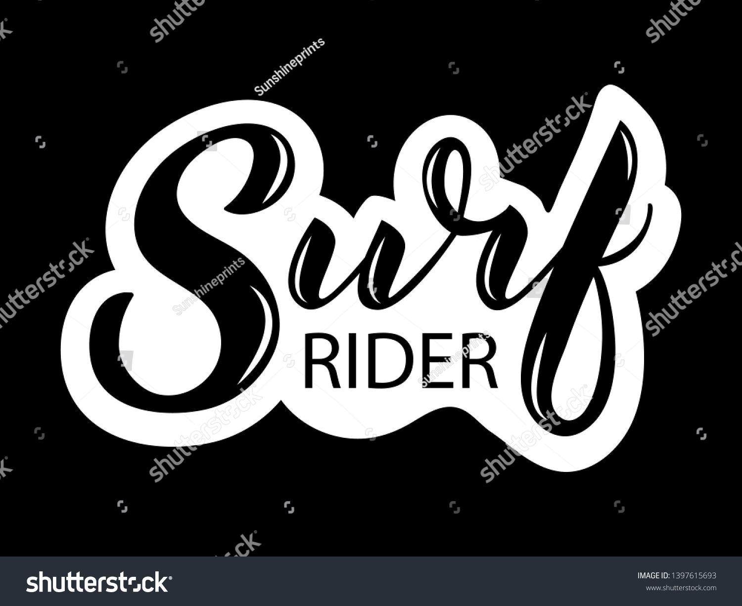 Hand Sketched Vector Surf Lettering Typography Stock Vector (Royalty ...